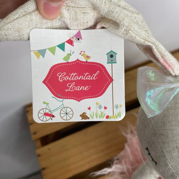 Cottontail Lane Pink Easter Bunny Ballerina Plush Weighted bottom NWT - Picture 5 of 7